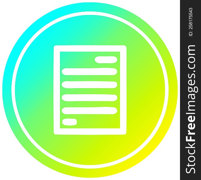 official document circular icon with cool gradient finish. official document circular icon with cool gradient finish