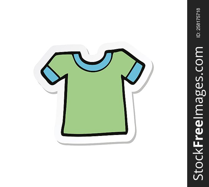 sticker of a cartoon tee shirt