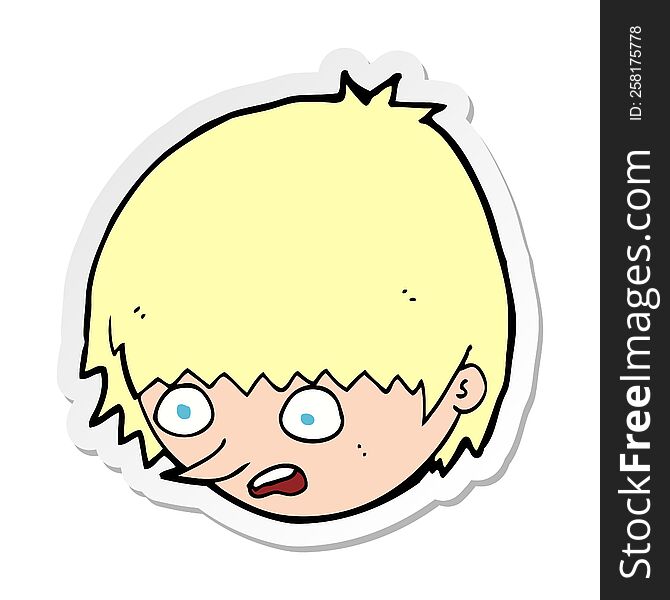 Sticker Of A Cartoon Stressed Face