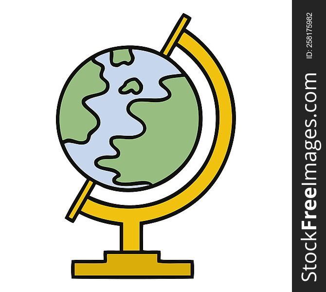 cute cartoon of a world globe. cute cartoon of a world globe