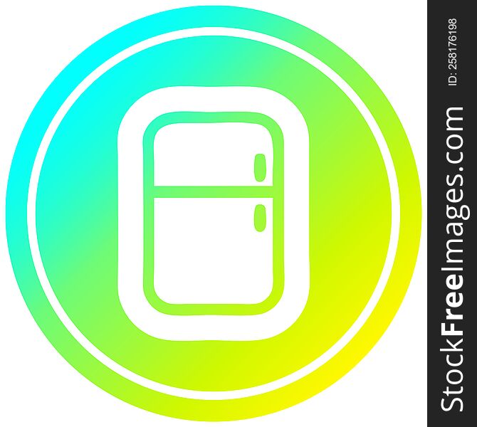 kitchen refrigerator circular icon with cool gradient finish. kitchen refrigerator circular icon with cool gradient finish