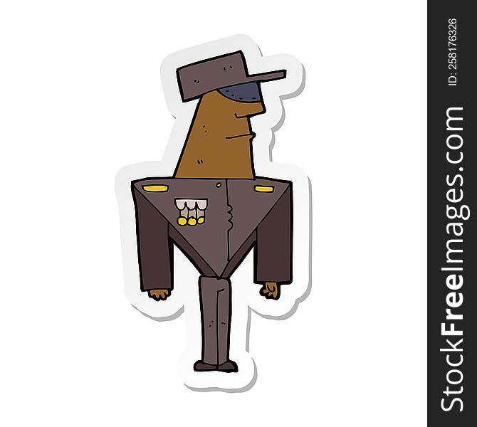 sticker of a cartoon guard