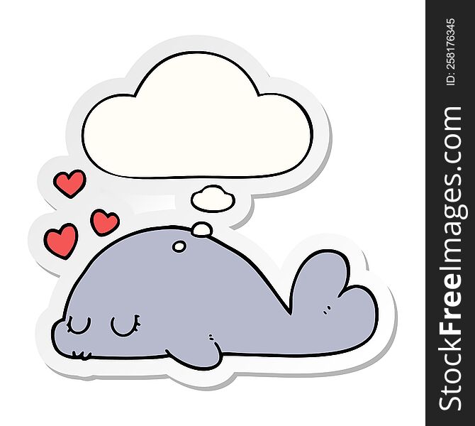 Cute Cartoon Dolphin And Thought Bubble As A Printed Sticker