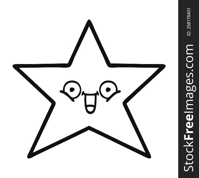 line drawing cartoon of a star fish