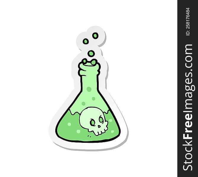 Sticker Of A Cartoon Spooky Potion