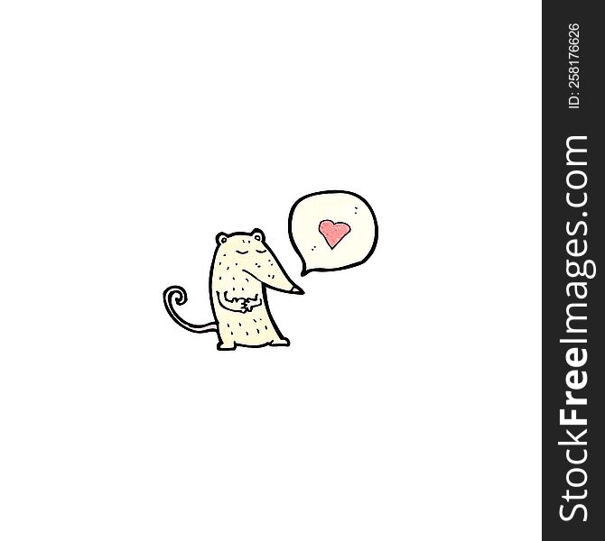 cartoon white mouse with speech bubble