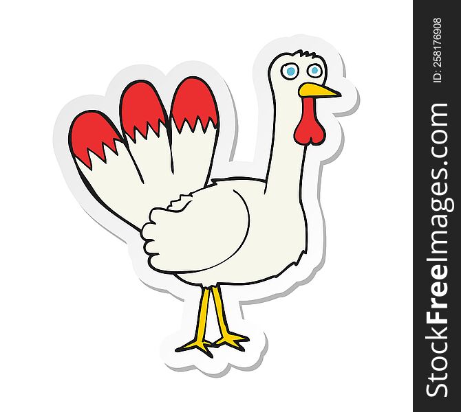 sticker of a cartoon turkey