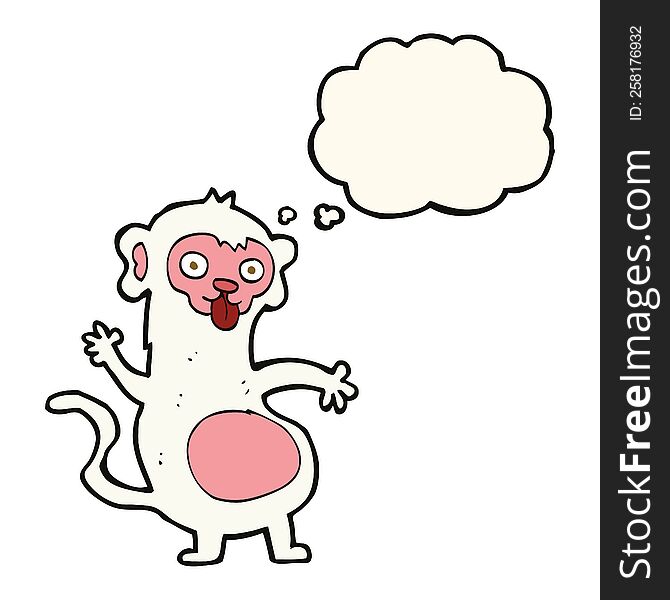 funny cartoon monkey with thought bubble