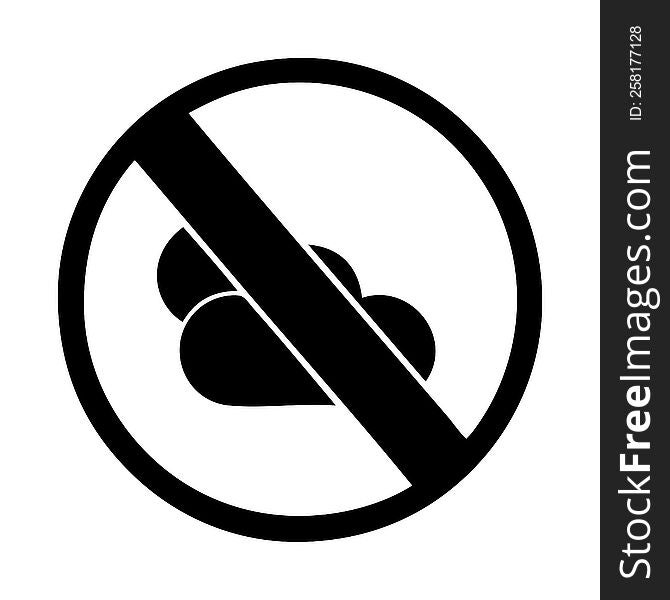 flat symbol no sunny spells allowed sign