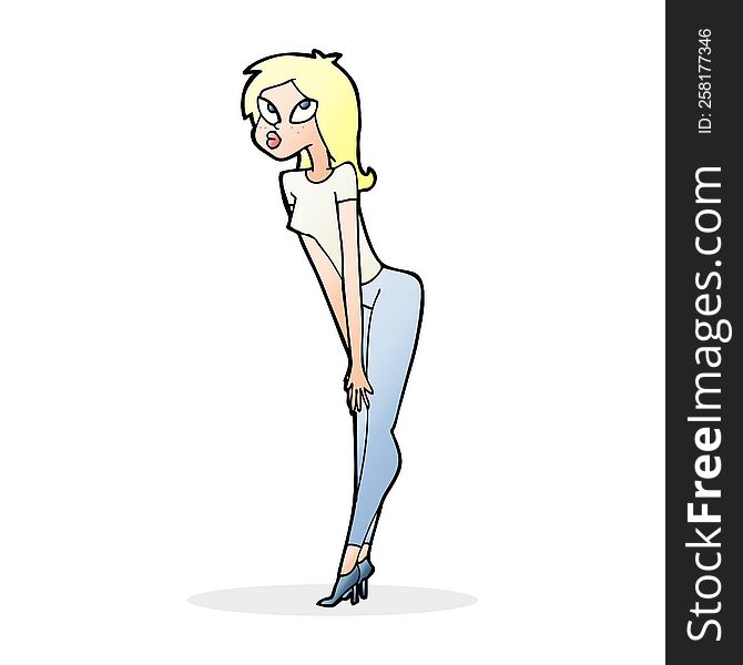 cartoon attractive girl