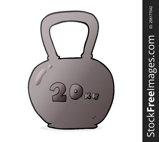freehand drawn cartoon 20kg kettle bell