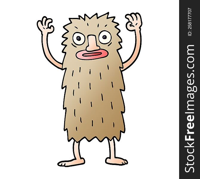 Cartoon Doodle Bigfoot Creature