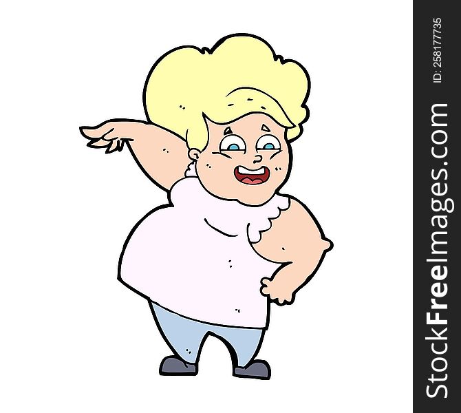 Cartoon Oveweight Woman