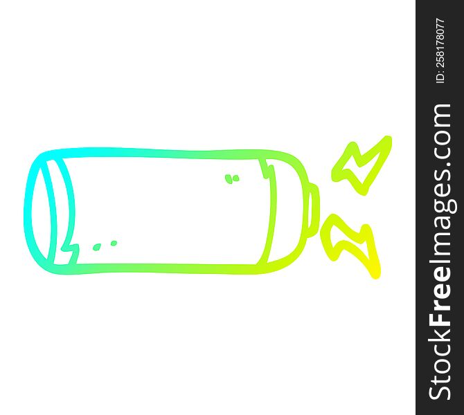 cold gradient line drawing of a cartoon battery