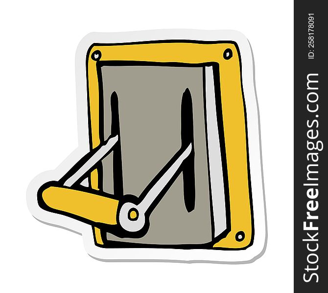 Sticker Of A Cartoon Industrial Machine Lever