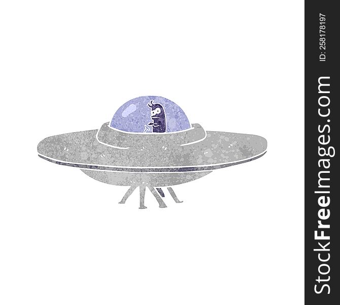 Retro Cartoon Flying Saucer