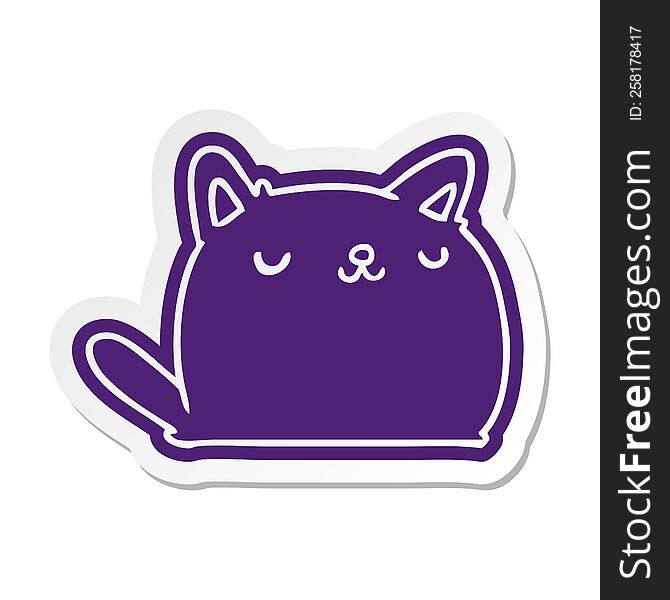 Cartoon Sticker Of Cute Kawaii Cat
