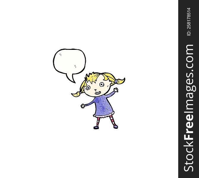 Cartoon Little Blond Girl