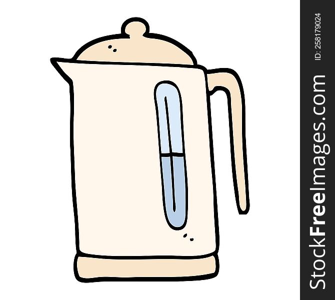 hand drawn doodle style cartoon kettle
