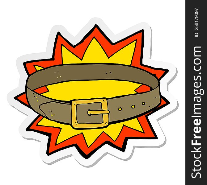 sticker of a cartoon awesome new belt