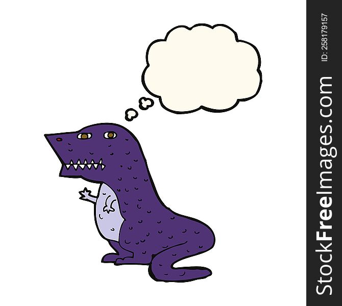 cartoon dinosaur with thought bubble