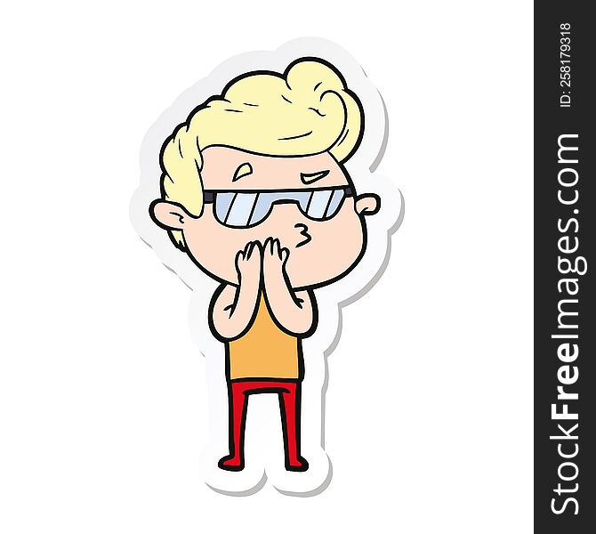sticker of a cartoon cool guy
