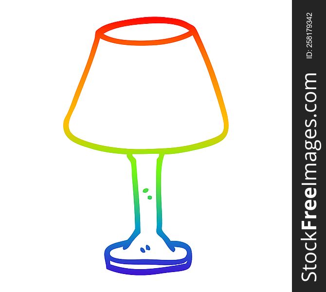 rainbow gradient line drawing of a cartoon decorative lamp