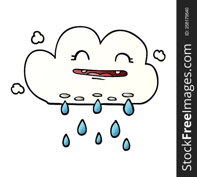 Cartoon Doodle Rain Cloud