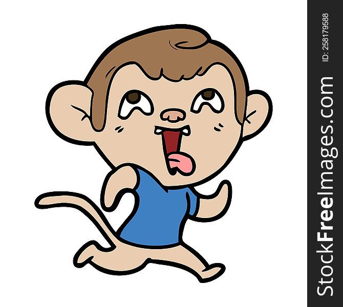 crazy cartoon monkey jogging. crazy cartoon monkey jogging