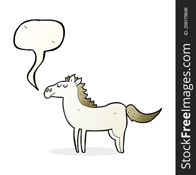 Speech Bubble Cartoon Horse