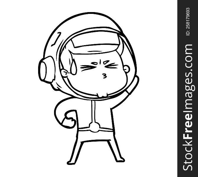 cartoon stressed astronaut. cartoon stressed astronaut