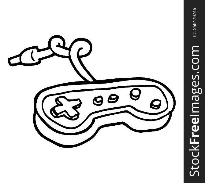 black and white cartoon games controller