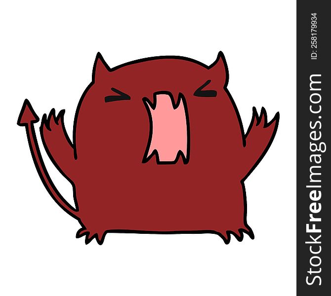 Cartoon Of A Cute Kawaii Devil