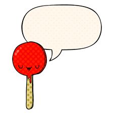 Cartoon Candy Lollipop And Speech Bubble In Comic Book Style Royalty Free Stock Photo
