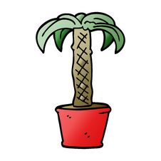 Cartoon Doodle Potted Plant Royalty Free Stock Photography