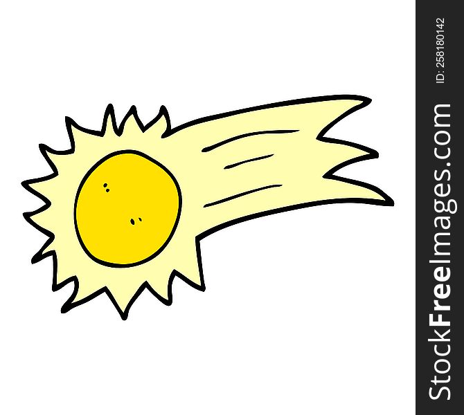 cartoon doodle flying sun