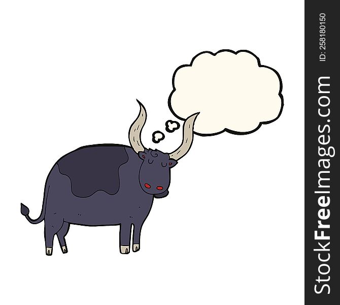 Cartoon Ox With Thought Bubble