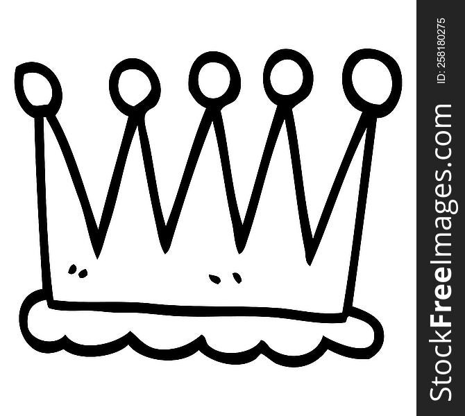line drawing cartoon crown symbol