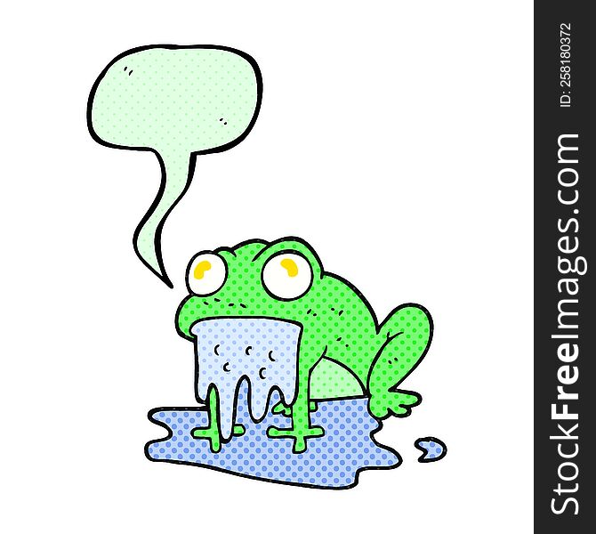freehand drawn comic book speech bubble cartoon gross little frog
