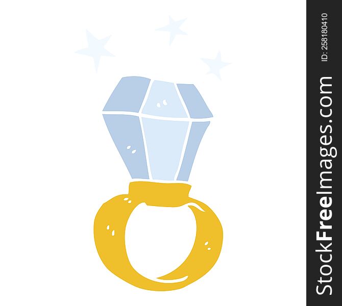 flat color illustration of a cartoon huge engagement ring