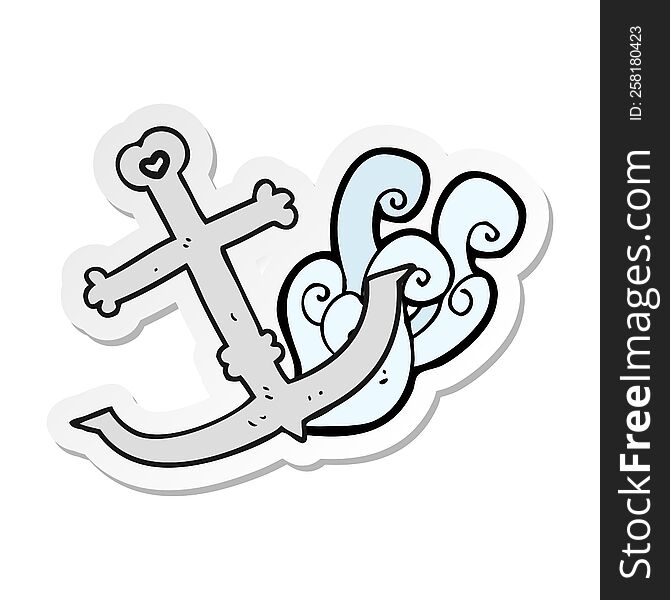 Sticker Of A Cartoon Anchor