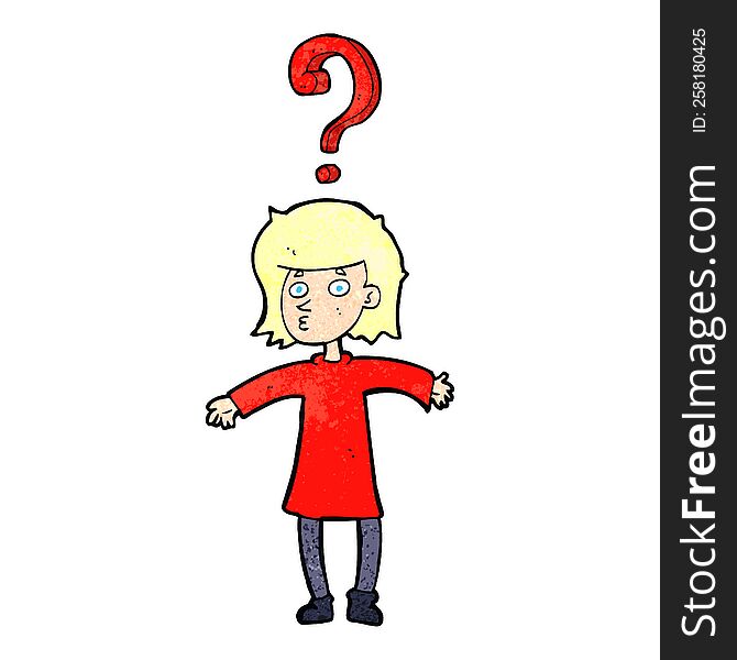 cartoon woman asking question