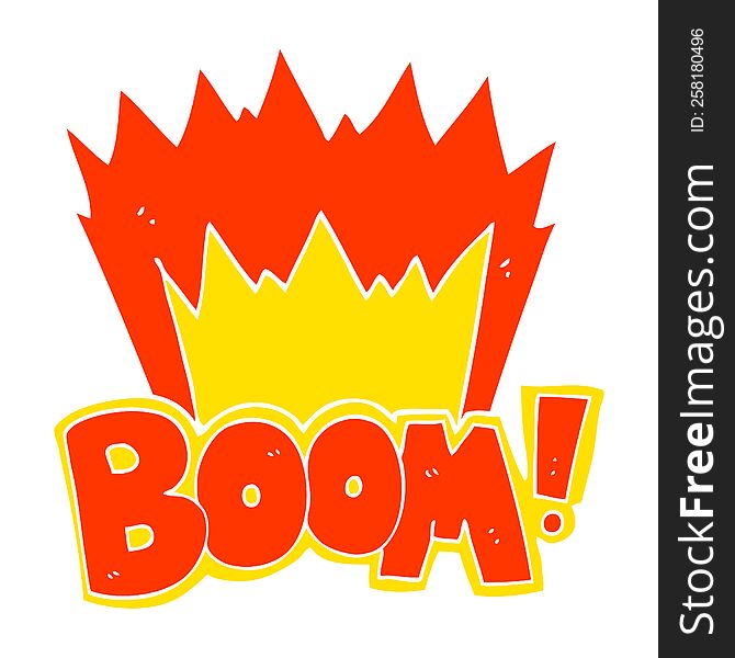 Flat Color Illustration Of A Cartoon Boom Symbol