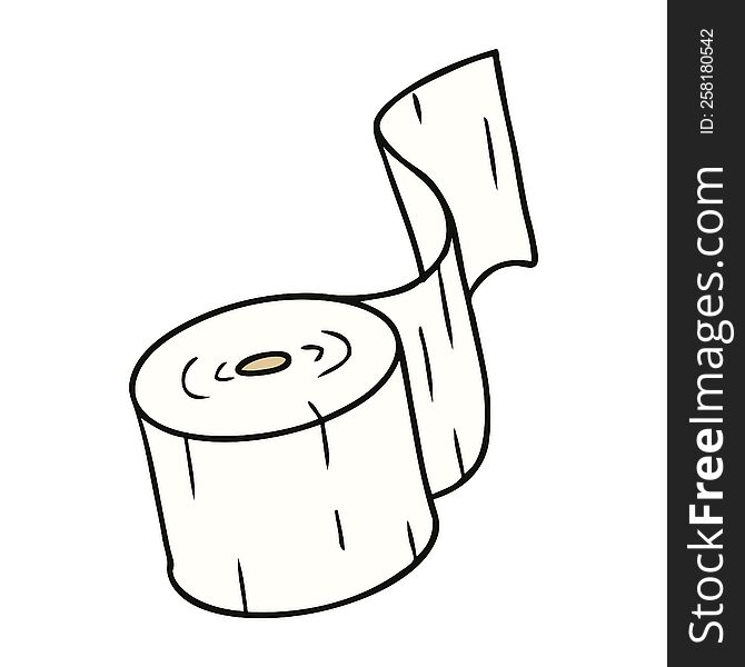 hand drawn cartoon doodle of a toilet roll