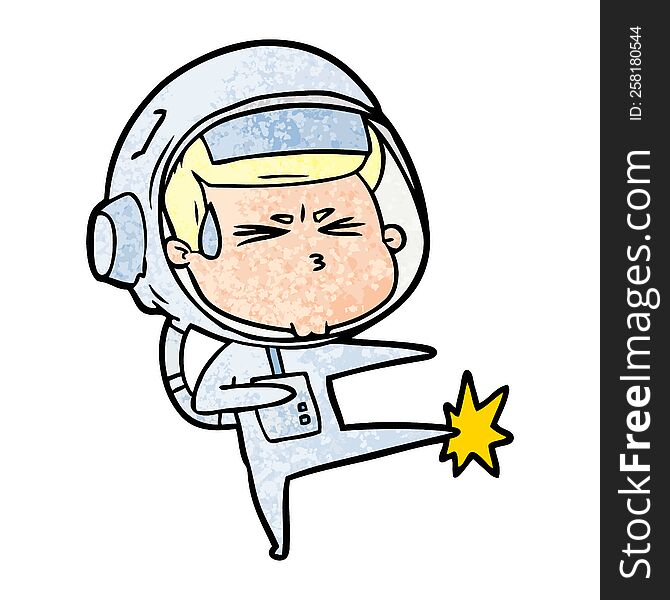 cartoon stressed astronaut. cartoon stressed astronaut