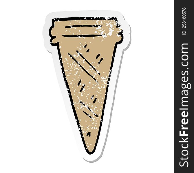 distressed sticker of a cartoon ice cream cone