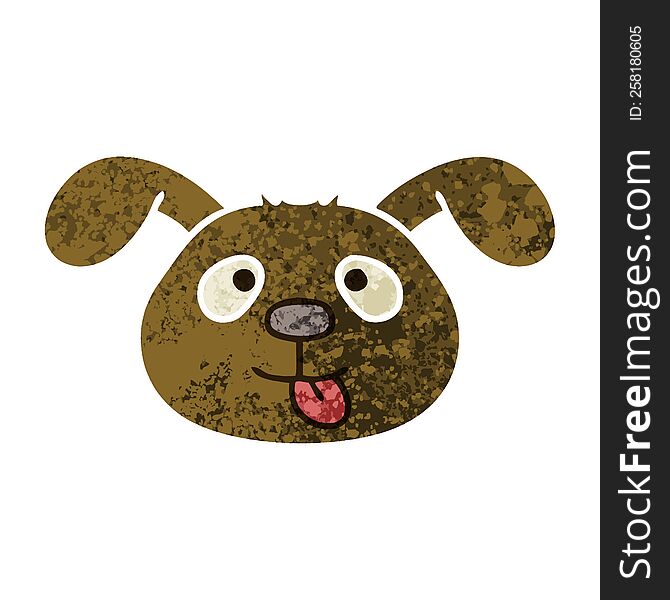 Quirky Retro Illustration Style Cartoon Dog Face