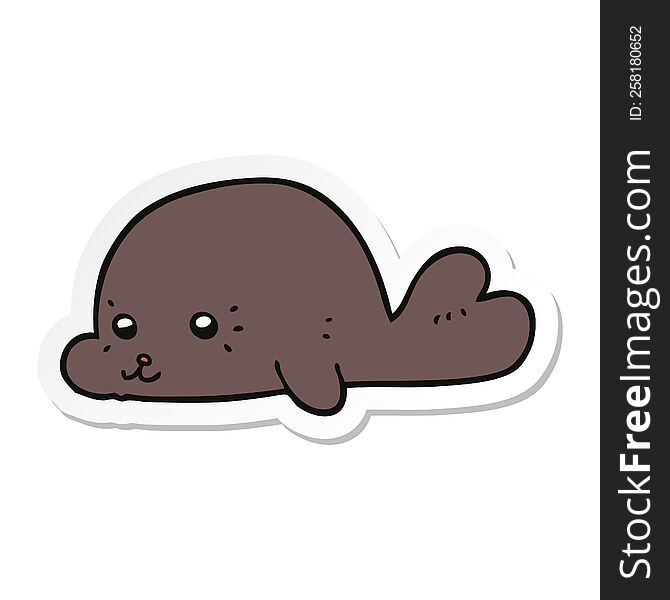 Sticker Of A Cartoon Baby Seal