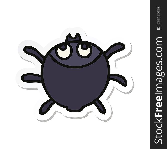 sticker of a quirky hand drawn cartoon beetle