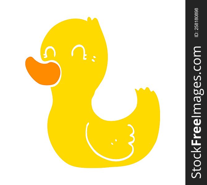 flat color style cartoon duck